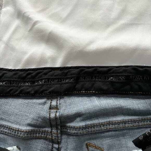 Rerock For Express Jeans Womens 8S Blue Denim Cotton Low Rise Boot Cut VTG Y2K - Picture 10 of 15